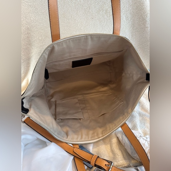 Color Block Leather Coach shopping tote - Picture 4 of 5